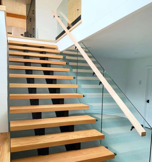 composite staircase of timber and steel