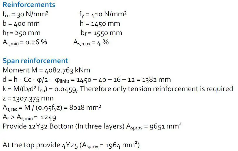 bridge reinforcement calculation