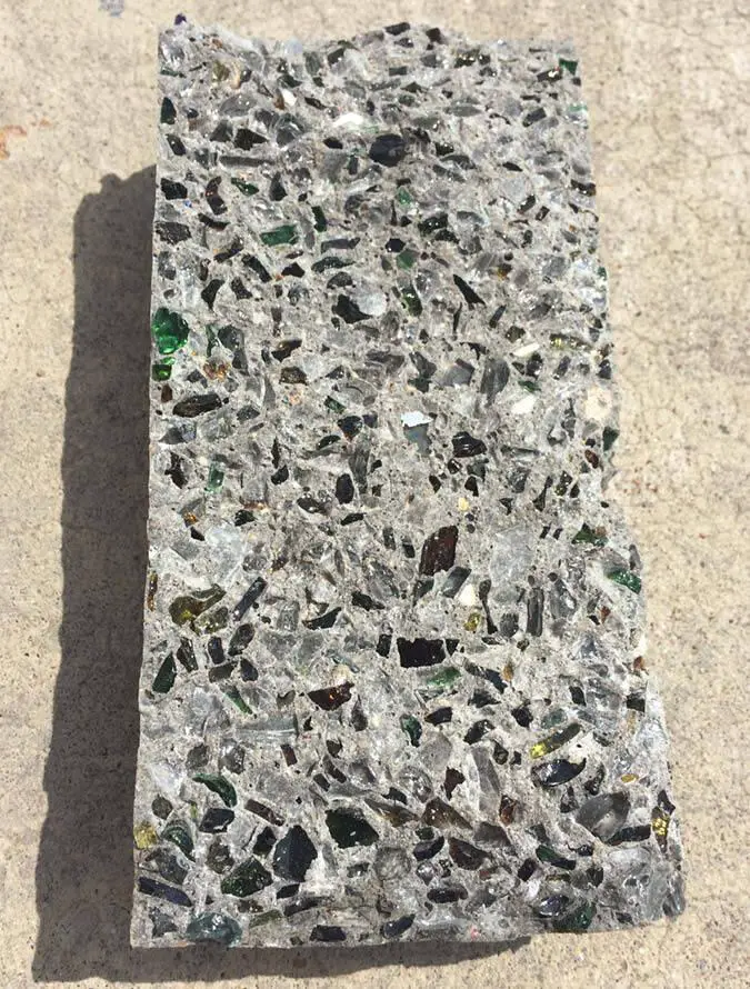 Waste glass in concrete