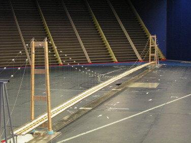 wind tunnel testing of a suspension bridge