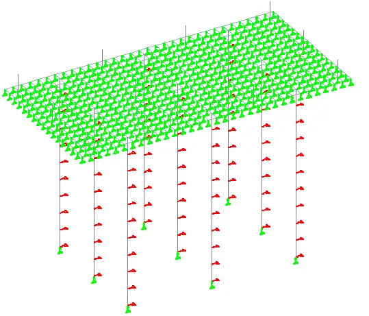 Finite element model of the piled raft foundation on Staad Pro software