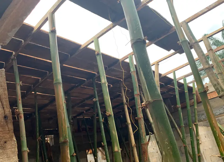 bamboo and timber joists are materials used in floor slab construction