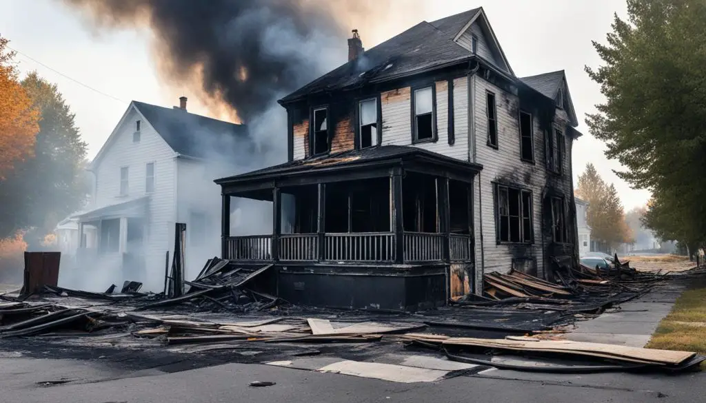 fire damage of a building