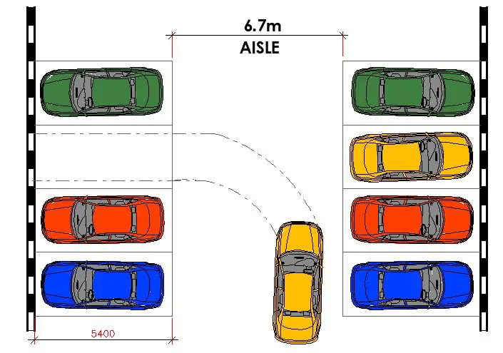 90 degrees off street parking